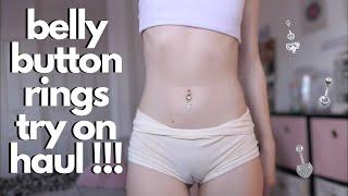 belly button rings try on haul in 4k !!