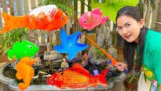 Changcady và trò chơi câu cá, con cá đồ chơi biết nhảy, cá biết chạy bằng pin - Part 6