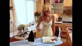 Paris Hilton making dinner with an iron - The Simple Life