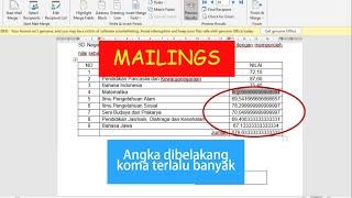 Cara mudah mengatasi banyak angka di belakang koma pada mail merge word #mailmerge