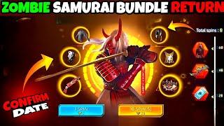 Samurai Bundle Return  Zombie Samurai Bundle Confirm Date  Upcoming Free Fire || FF New Event