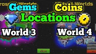 All Coins and Gems Locations in World 3 and 4 - Pixel Gun 3D
