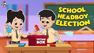 SCHOOL HEADBOY ELECTION | Animated Stories | English Cartoon | Moral Stories | PunToon Kids