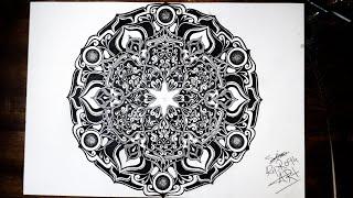 How to draw Mandala Art for beginners| inking Mandala | Doodle/Zentangle drawing | Step by Step |