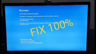 Your PC/Device Need to be Repaired BCD Error Code 0xc000000F | Windows Recovery | Blue Screen Error