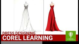 Dress designing In corel draw with tutorial easy steps