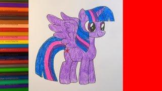 How to draw pony Twilight Sparkle, Как нарисовать пони Твайлайт Спаркл