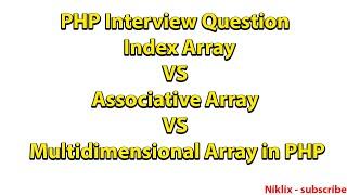 PHP Interview Question | Index VS Associative VS Multidimensional Array in PHP | #shorts