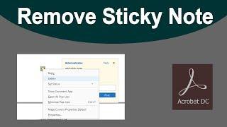 How to remove Sticky or Comments Note from pdf document in Adobe Acrobat Pro