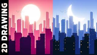 How to EASILY Draw 2D Cityscapes in Photoshop ep. 07