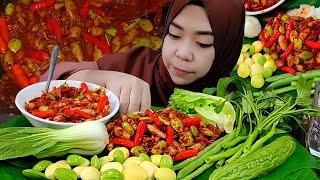 sambal cumi pete mercon dan lalapan mentah | asmr mukbang