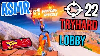 ASMR Gaming  Fortnite Tryhard Lobby! Relaxing Gum Chewing  Controller Sounds + Whispering 