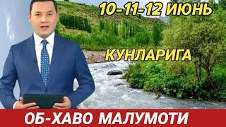 10-11-12 ИЮНЬ КУНЛАРИ УЧУН ОБ ХАВО МАЛУМОТИ, ob havo