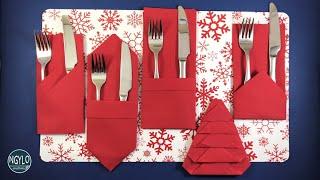 5 Easy ways to fold a paper Napkin for Christmas | Napkin Folding