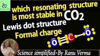 Resonance Structures , Lewis dot structures and formal charge of CO2 (Carbon dioxide)