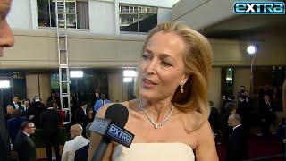Gillian Anderson's REVEALS Yonis All Over Her Golden Globes Dress! (Exclusive)