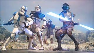 501st Legion Clone Troopers vs Lightsaber Raiders - STAR WARS JEDI SURVIVOR NPC Wars