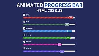 How To Make Animated Progress Bar Using HTML CSS & JavaScript | Skills Progress Bar On Website