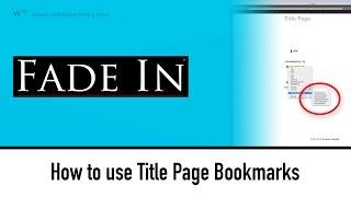 How to use Fade In Title Page Bookmarks