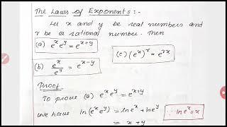 B3 Maths - Laws of exponent s, Derivative of exponential function (sec 6.3 video 2)