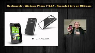 Geekanoids Windows Phone 7 Q&A 23rd October 2010