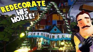 I RE-DECORATED THE NEIGHBOR'S HOUSE USING NOTHING BUT CARS | Hello Neighbor