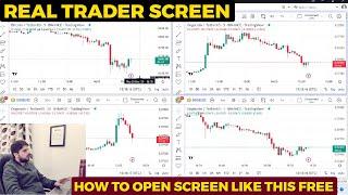 How To Open 4 Different Trading Tabs in One Screen Free | Real Trader Screen