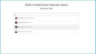 Create Live Search JSON Data by using JQuery Ajax