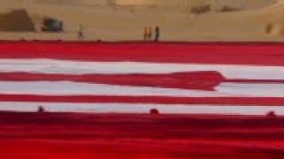 Record breaking attempt for the world's biggest flag