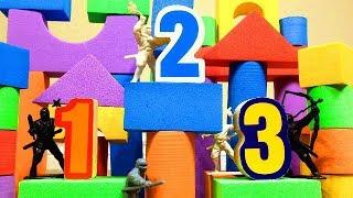 NUMBER NINJAS! Learn Numbers 1-10 with our Biggest Toy Towers Ever!