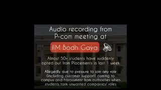 Unplaced Students Harassed by IIM Bodhgaya's Placecom: A Disturbing Reality #iim