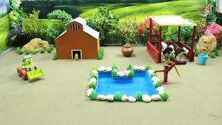 DIY how to make cow shed with Dog House Nd mini hand pump water project video,  Tractor , Idea No 14