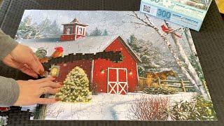 ‘Winter Barn II’ - 300 pc Large Piece Jigsaw Puzzle Assembly and Review