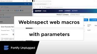 Creating web macros with parameters in WebInspect