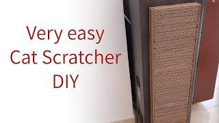 A very easy cat scratcher DIY - just cardboard!