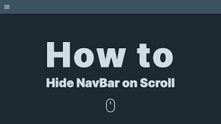 How to Hide the NavBar on Scroll