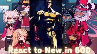 Hazbin Hotel react to one punch man saitama as new god | Lucifer | Gacha life 2 | garou