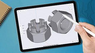 Modeling Castellated Nut on iPad | Shapr3D