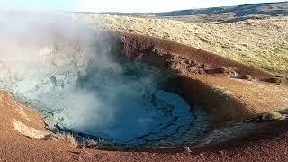 Iceland. Reykjadalur Valley hike, on the way to the hot river, Hveragerdi.