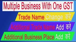How to Change Trade Name in GST |  Additional Trade Name Add Kare | Add Additional Business Place