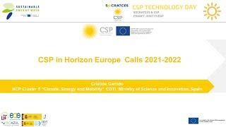 Introduction to Horizon Europe CSP related topics, by Cristina Garrido