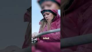 The girl found her hand frozen to the railing