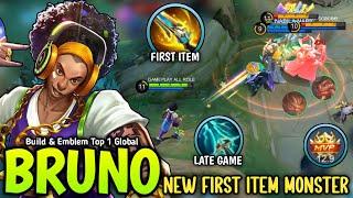 BRUNO NEW FIRST ITEM MALEFIC GUN IS THE NEW META WTF 1 SHOT DAMAGE  - BUILD TOP 1 GLOBAL BRUNO