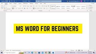 Ms Word For Beginners in Hindi | Microsoft Word Tutorial For Beginners