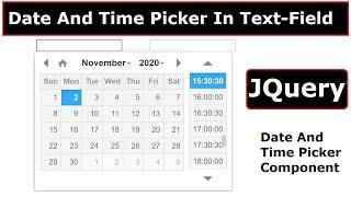 How to add date and time picker to an input field using JQuery