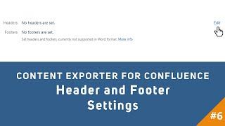 Content Exporter for Confluence - Header and Footer Settings