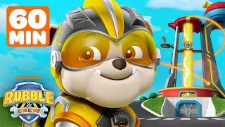 Mighty Rubble Gets Charged Up! w/ PAW Patrol Marshall & Chase | 1 Hour Compilation | Rubble & Crew