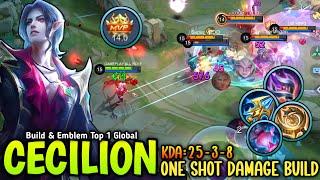 100% ONE SHOT DELETE!! 25 KILLS CECILION NEW META BUILD FOR MID LANE - BUILD TOP 1 GLOBAL CECILION