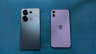 redmi note 13 pro 5g vs iphone 11 speed test