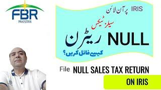 How to file null sales tax return on IRIS?